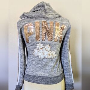 Victoria's secret PINK XS Rare Rose Gold Bling Hoodie